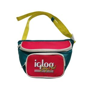 Igloo Stay Cool Insulated Fanny Pack Cooler Bag Neon Retro 80s Belt Bag Beach